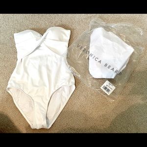 Veronica Beard Lina Twist Bandeau One Piece Swim